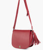 Maroon foldover saddle bag