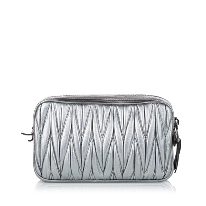 Miu Miu Matelasse Double Zip Leather Crossbody Bag