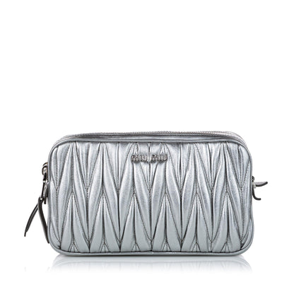 Miu Miu Matelasse Double Zip Leather Crossbody Bag