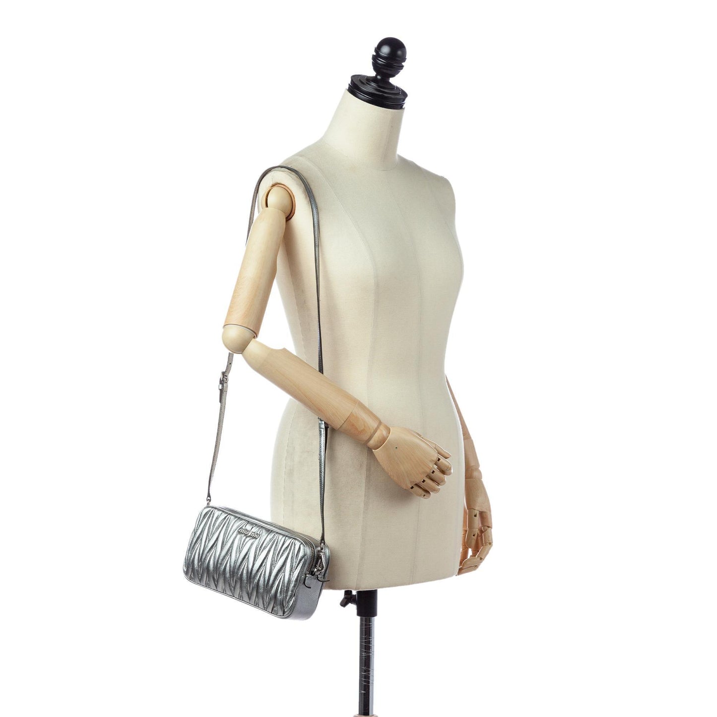 Miu Miu Matelasse Double Zip Leather Crossbody Bag