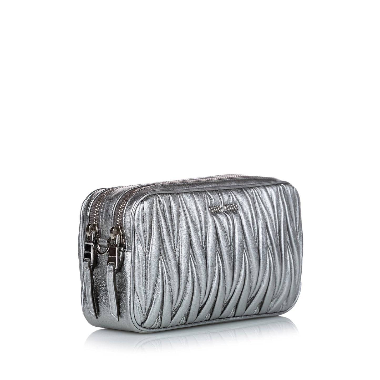 Miu Miu Matelasse Double Zip Leather Crossbody Bag