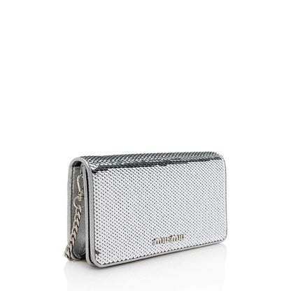 Miu Miu Sequin Flap Crossbody Bag