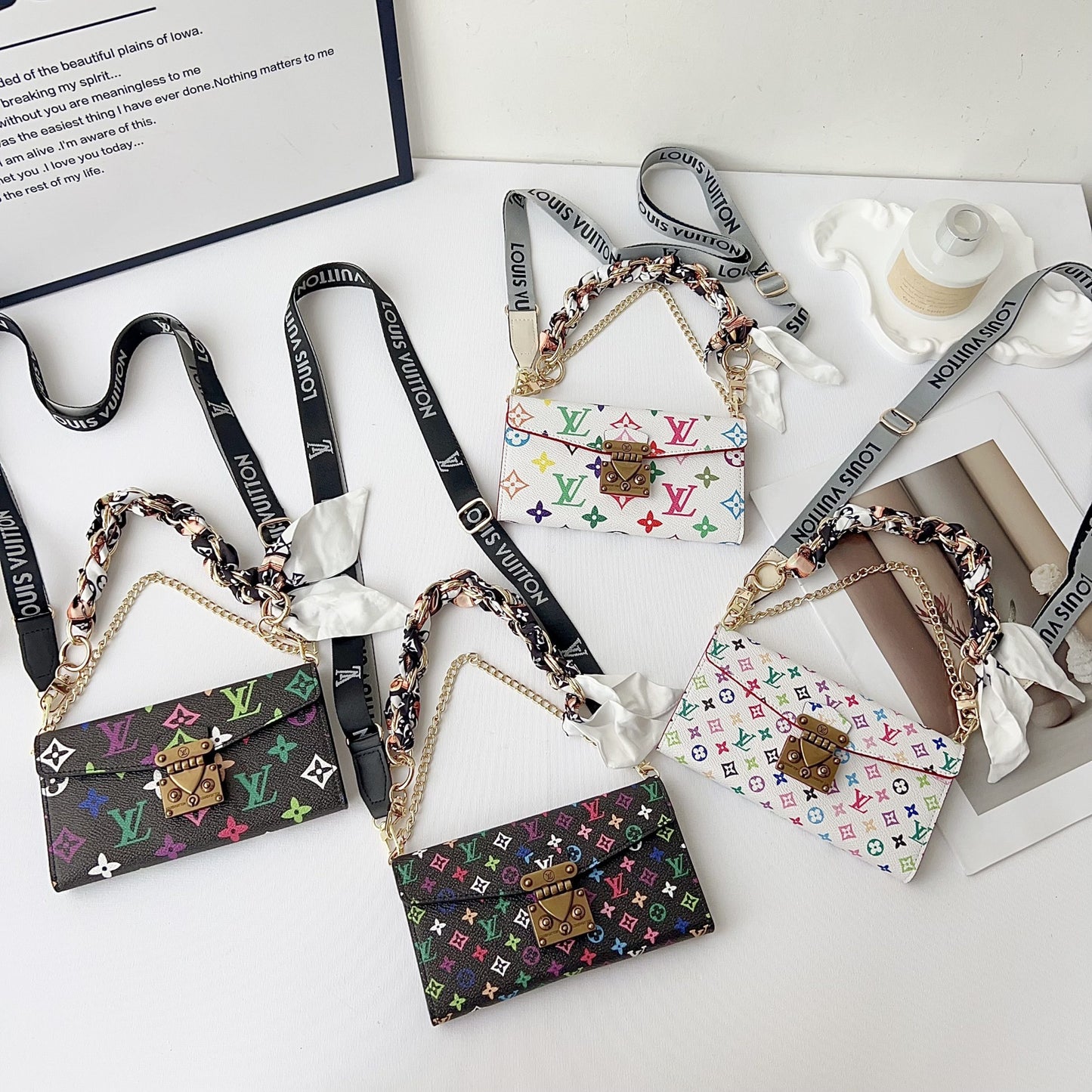 Multicolor LV Crossbody Phone Case for 1317 Pro/Pro Max
