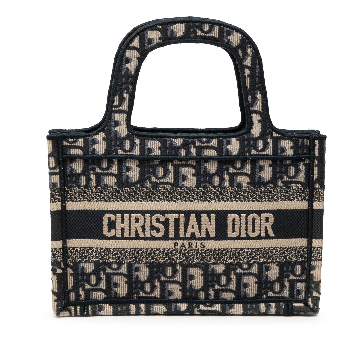 Blue Dior Mini Oblique Canvas Book Tote Handbag