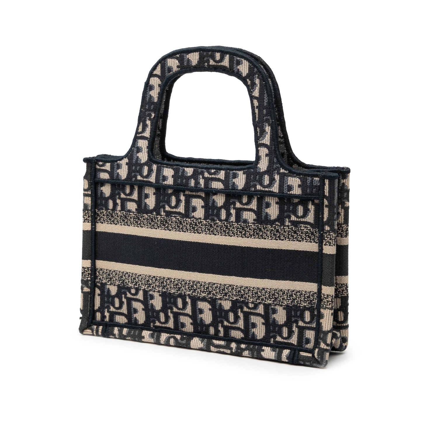 Blue Dior Mini Oblique Canvas Book Tote Handbag
