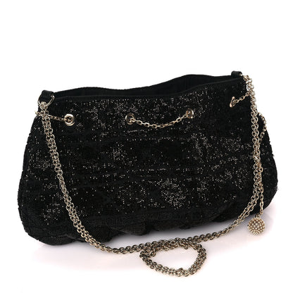 Christian Dior Embroidered Beaded Dream Bucket Bag Black