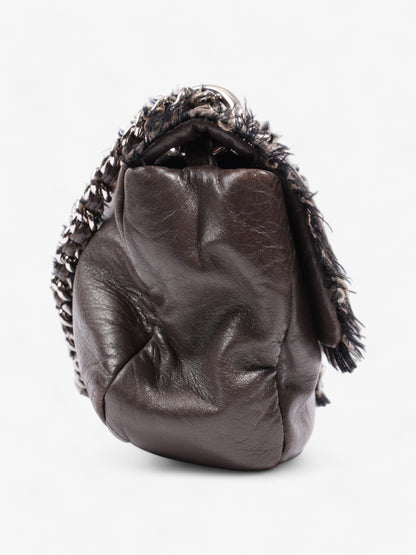 Chanel Funny Tweed Flap Bag Brown Lambskin Leather
