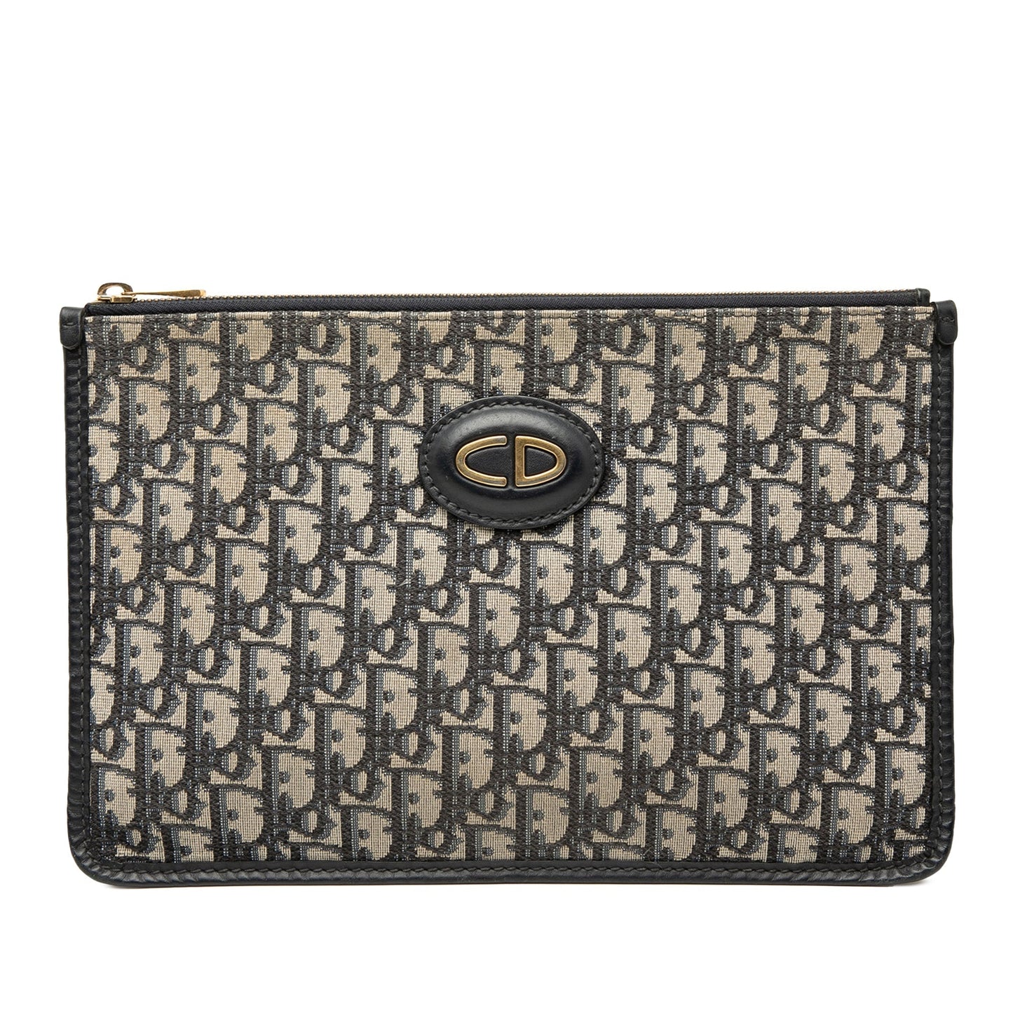 Blue Dior Oblique Canvas Clutch