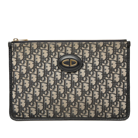 Blue Dior Oblique Canvas Clutch