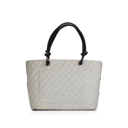 Chanel Cambon Calfskin Silver Handbag