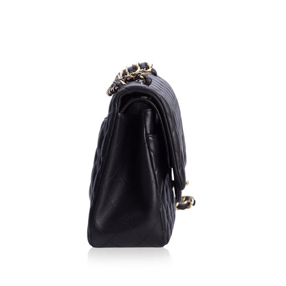 Chanel Classic Flap Lambskin Black Shoulder Bag Style 281