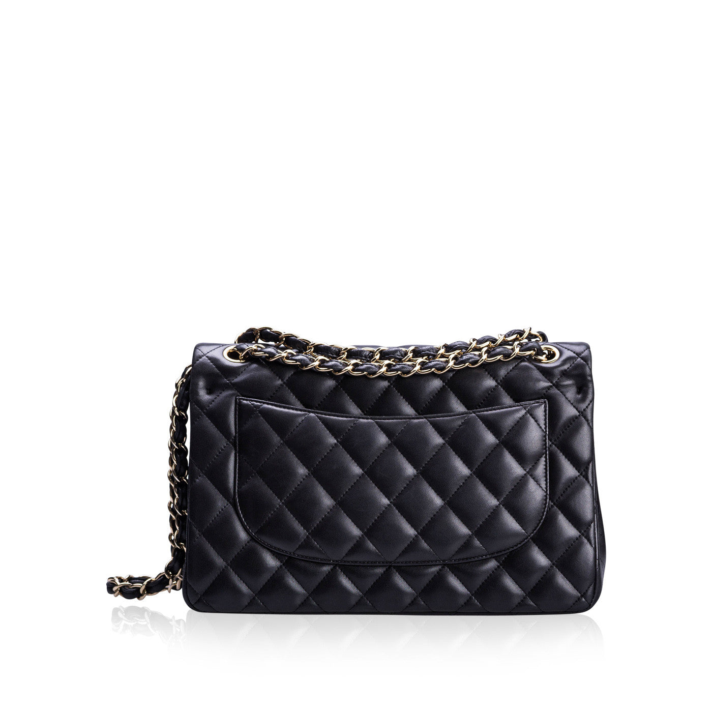 Chanel Classic Flap Lambskin Black Shoulder Bag Style 282