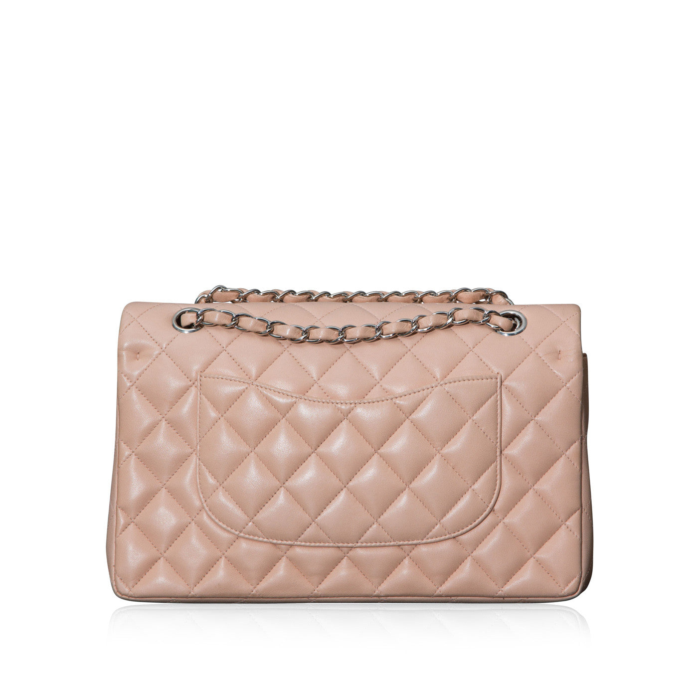 Chanel Classic Flap Lambskin Silver Shoulder Bag Style 2