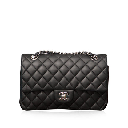 Chanel Classic Flap Lambskin Black Shoulder Bag Style 283