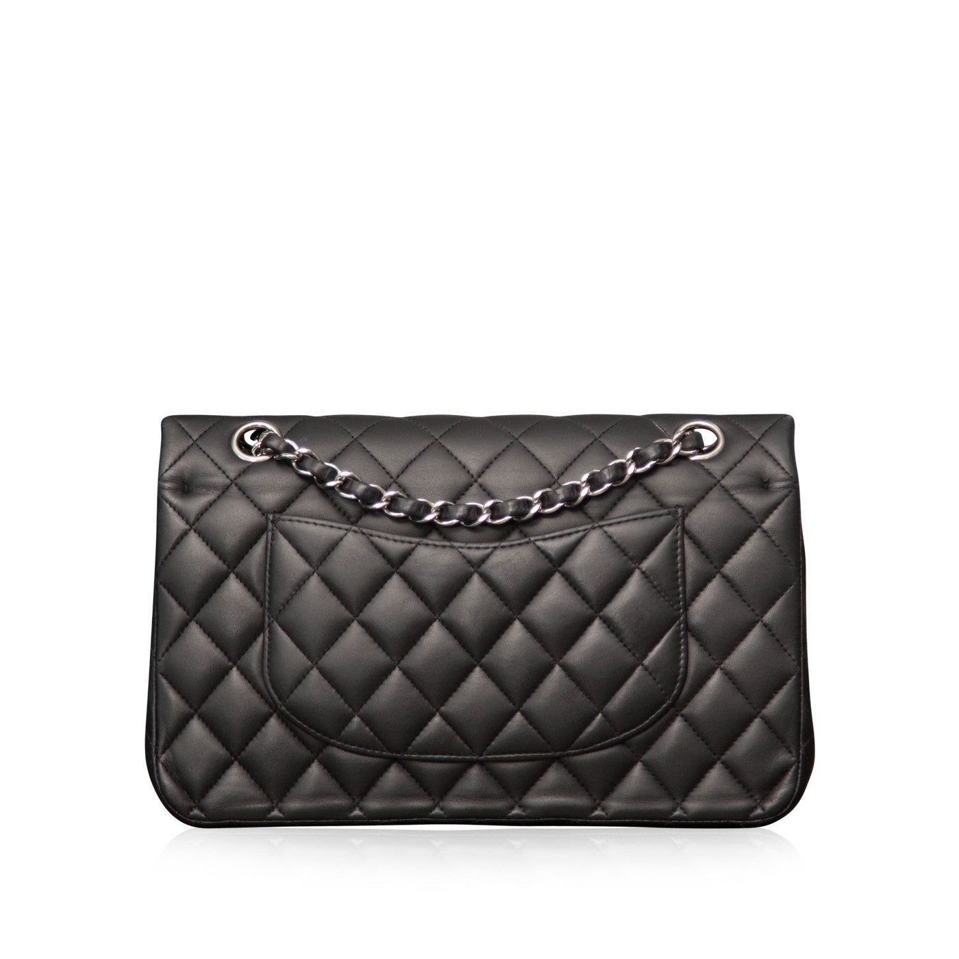 Chanel Classic Flap Lambskin Black Shoulder Bag Style 283