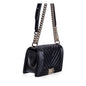 Chanel Boy Bag Lambskin Black Shoulder Bag Style 56