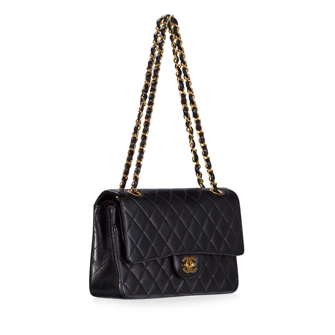 Chanel Classic Flap Lambskin Black Shoulder Bag Style 14