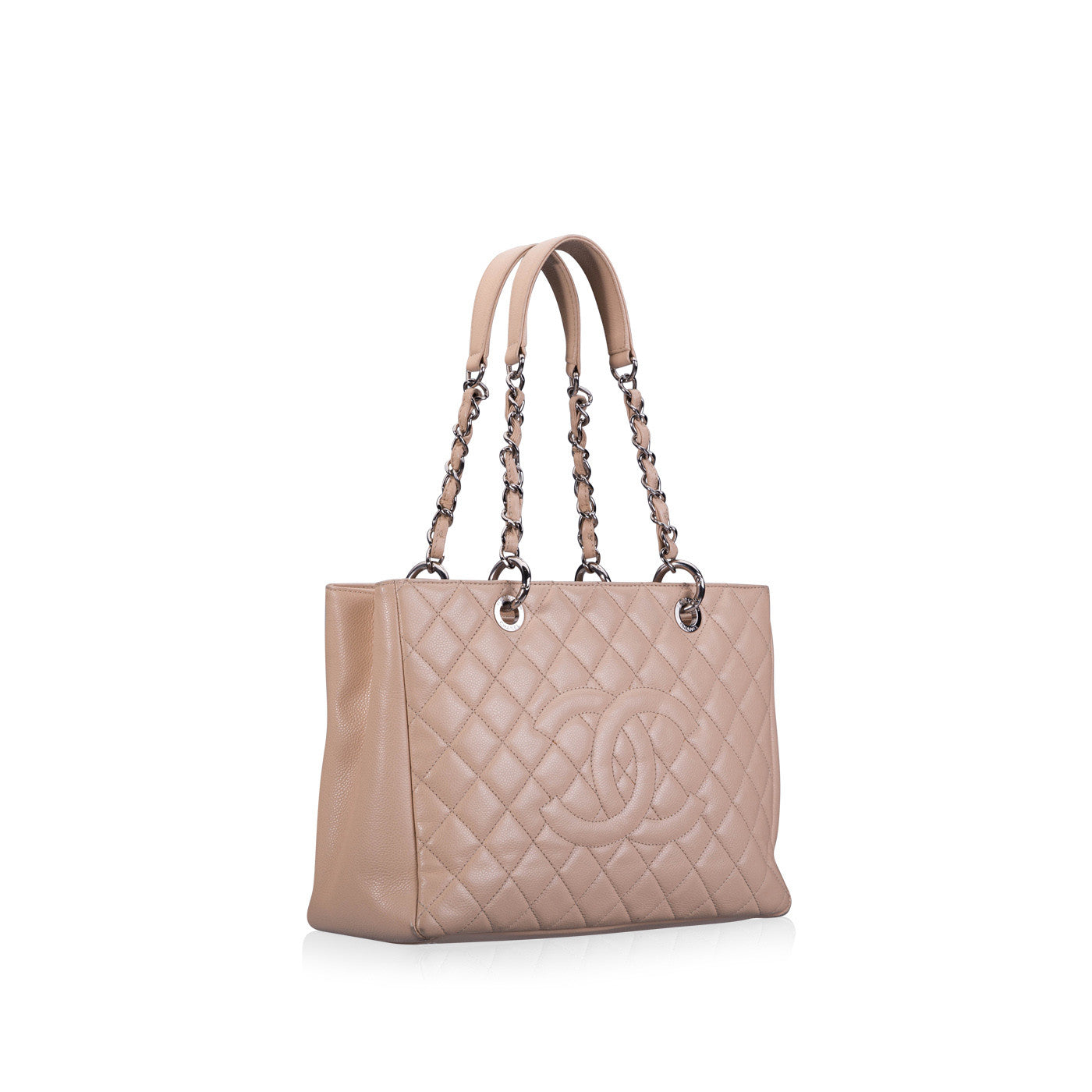 Chanel Classic Flap Leather Silver Tote Bag