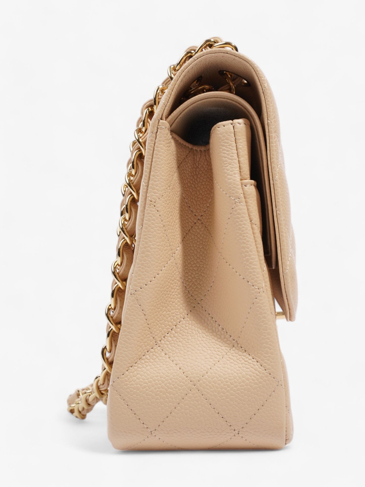 Chanel Classic Double Flap Nude Caviar Leather Jumbo