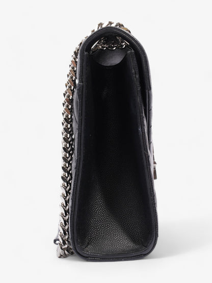 Saint Laurent Envelope Black Calfskin Leather Medium