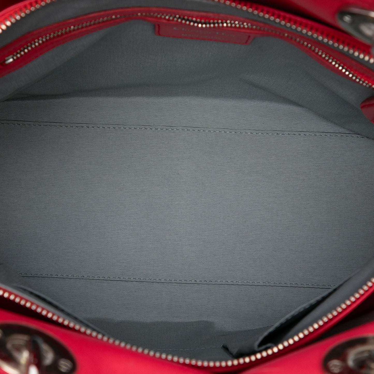 Red Dior Medium Lambskin Cannage Polochon Granville Satchel