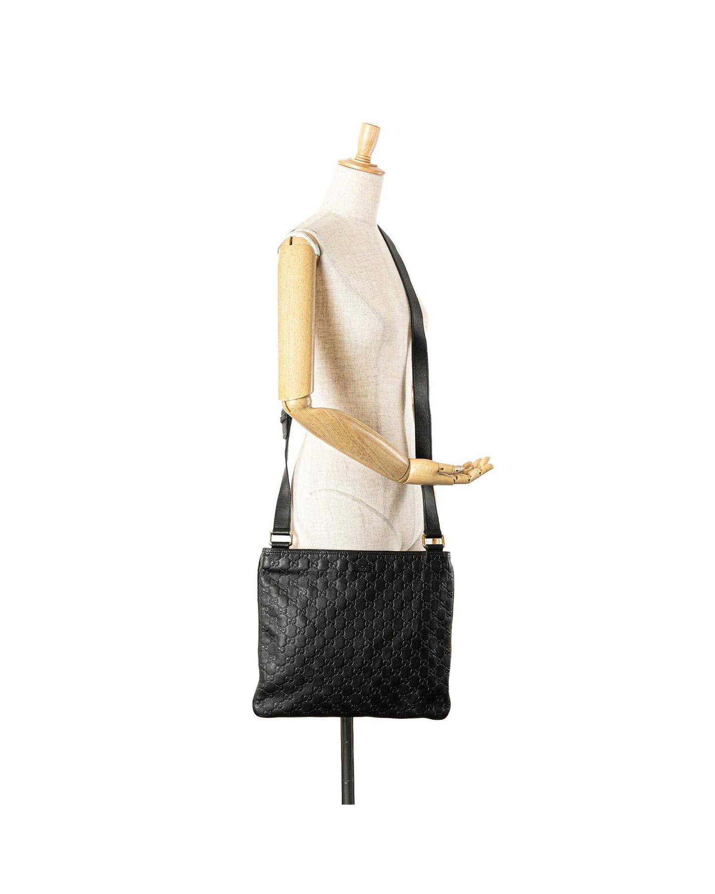 Embossed Leather Crossbody Bag with Adjustable Strap