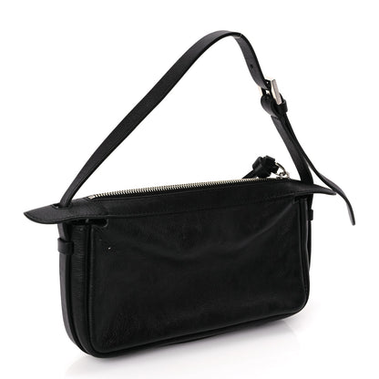 Fendi Vitello Mini Simply Fendi Shoulder Bag Black