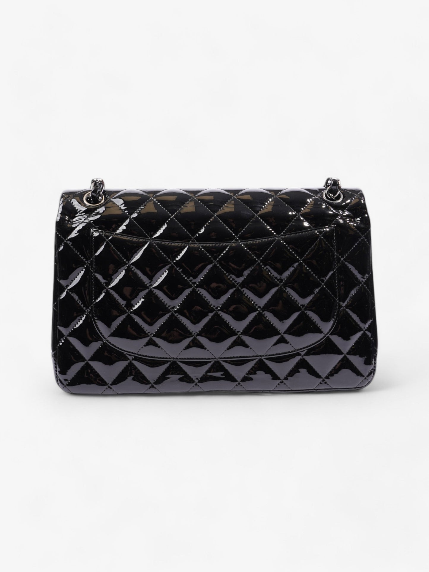 Chanel Classic Double Flap Black Patent Leather Jumbo