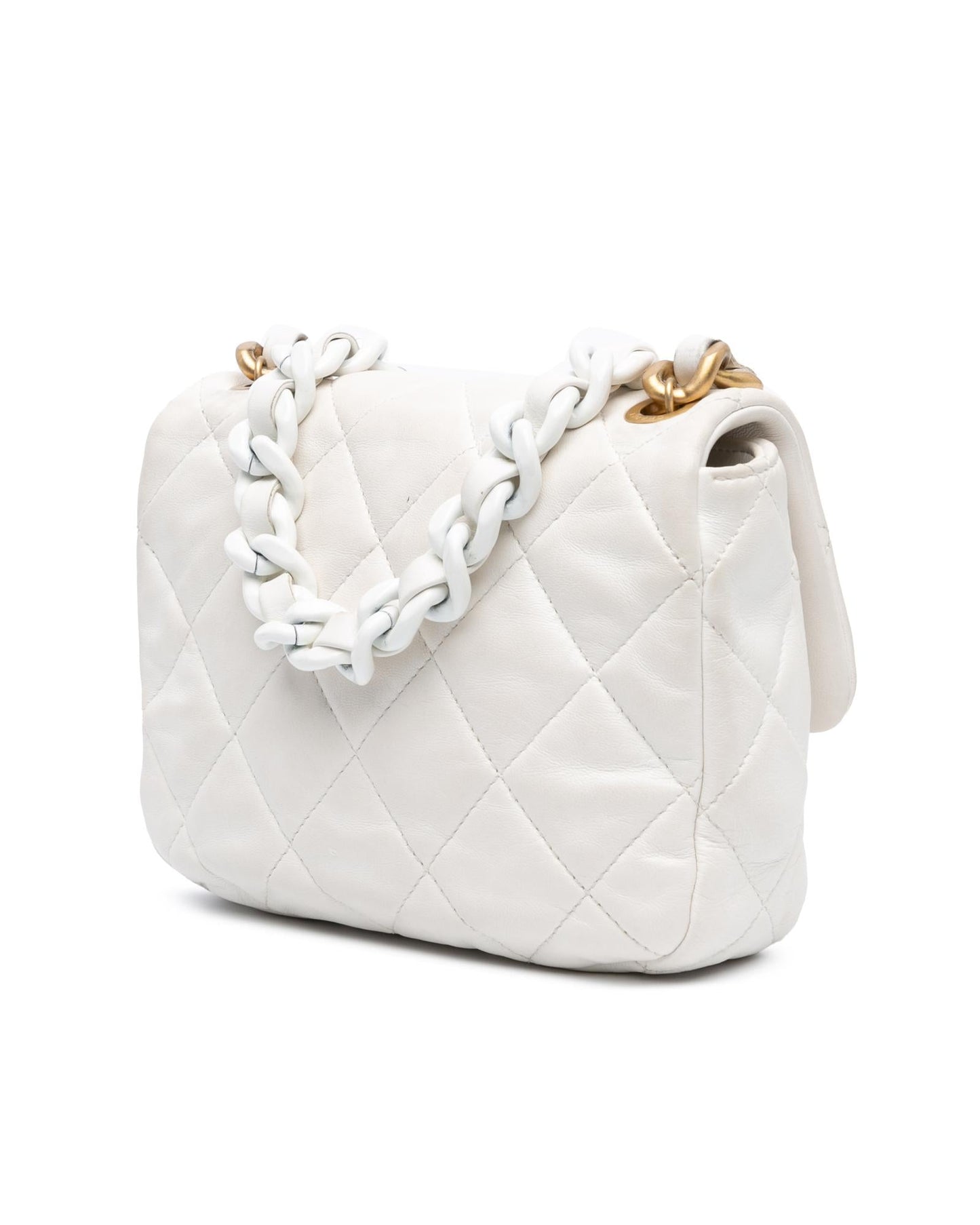 Mini Quilted Lambskin Chain Flap Crossbody Bag