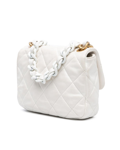 Mini Quilted Lambskin Chain Flap Crossbody Bag