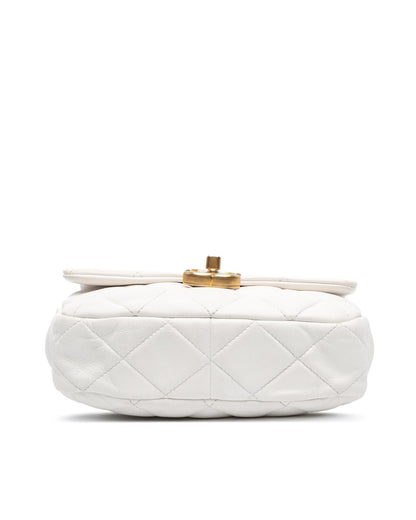 Mini Quilted Lambskin Chain Flap Crossbody Bag