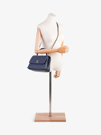 Chanel Coco Handle Flap Blue Caviar Leather Small