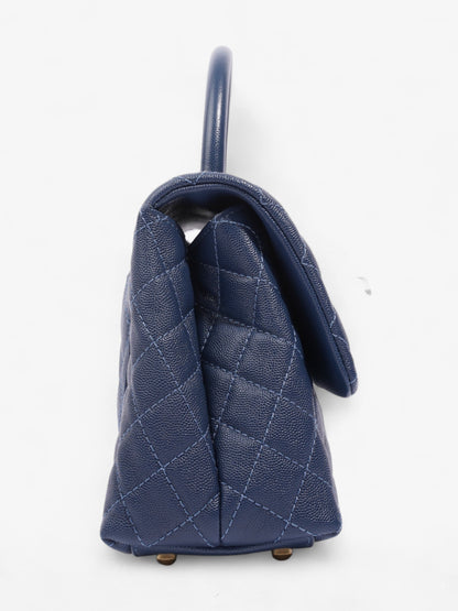 Chanel Coco Handle Flap Blue Caviar Leather Small