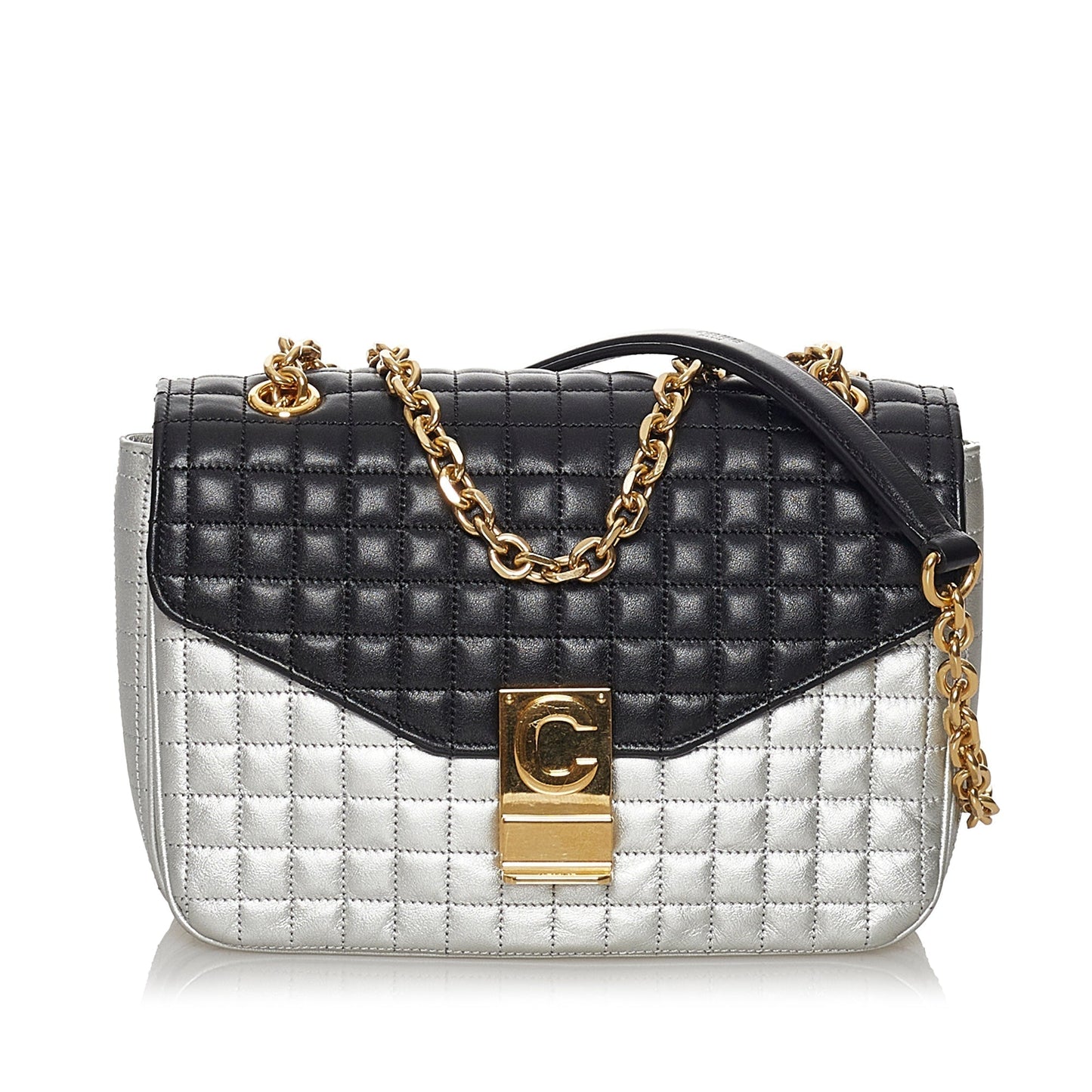 Celine C Crossbody Bag Medium Bicolor Quilted Leather
