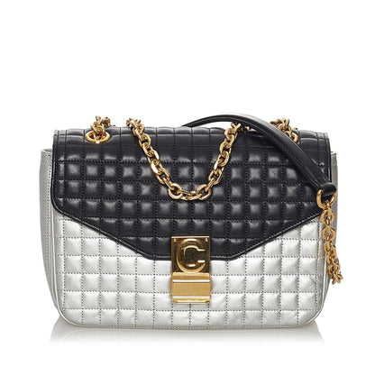 Celine C Crossbody Bag Medium Bicolor Quilted Leather