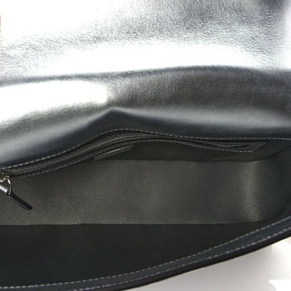 Fendi Crystal Vitello Laminato FF Medium Baguette Crystal Argento