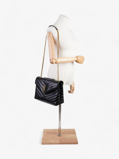 Saint Laurent Lou Lou Black Calfskin Leather Medium