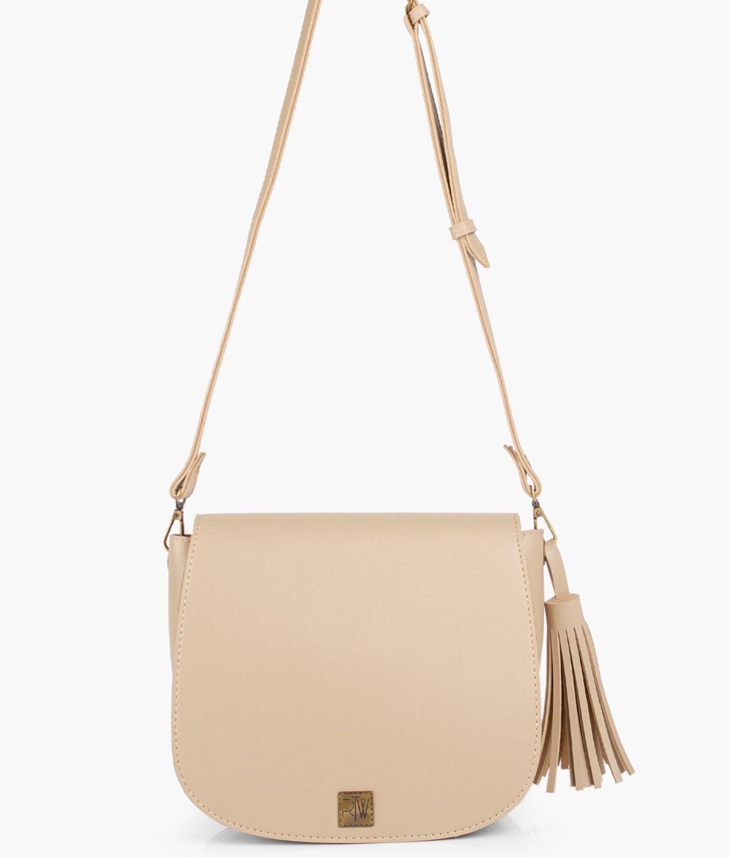Off-white foldover saddle bag