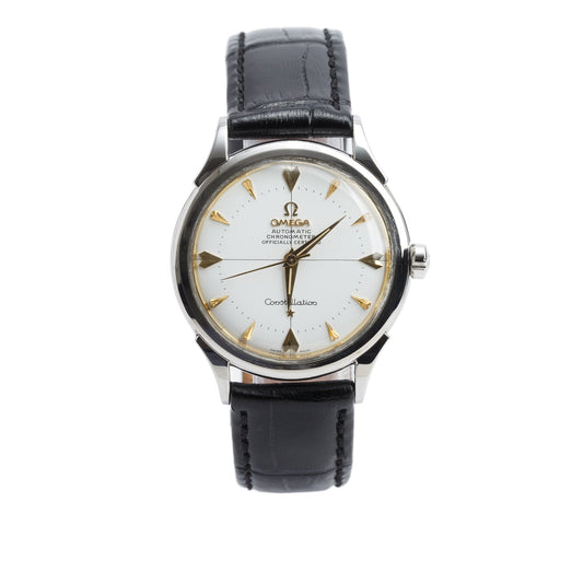 Omega Vintage Stainless Steel & 14k Yellow Gold Constellation 35 MM Automatic Watch White Dial 2852