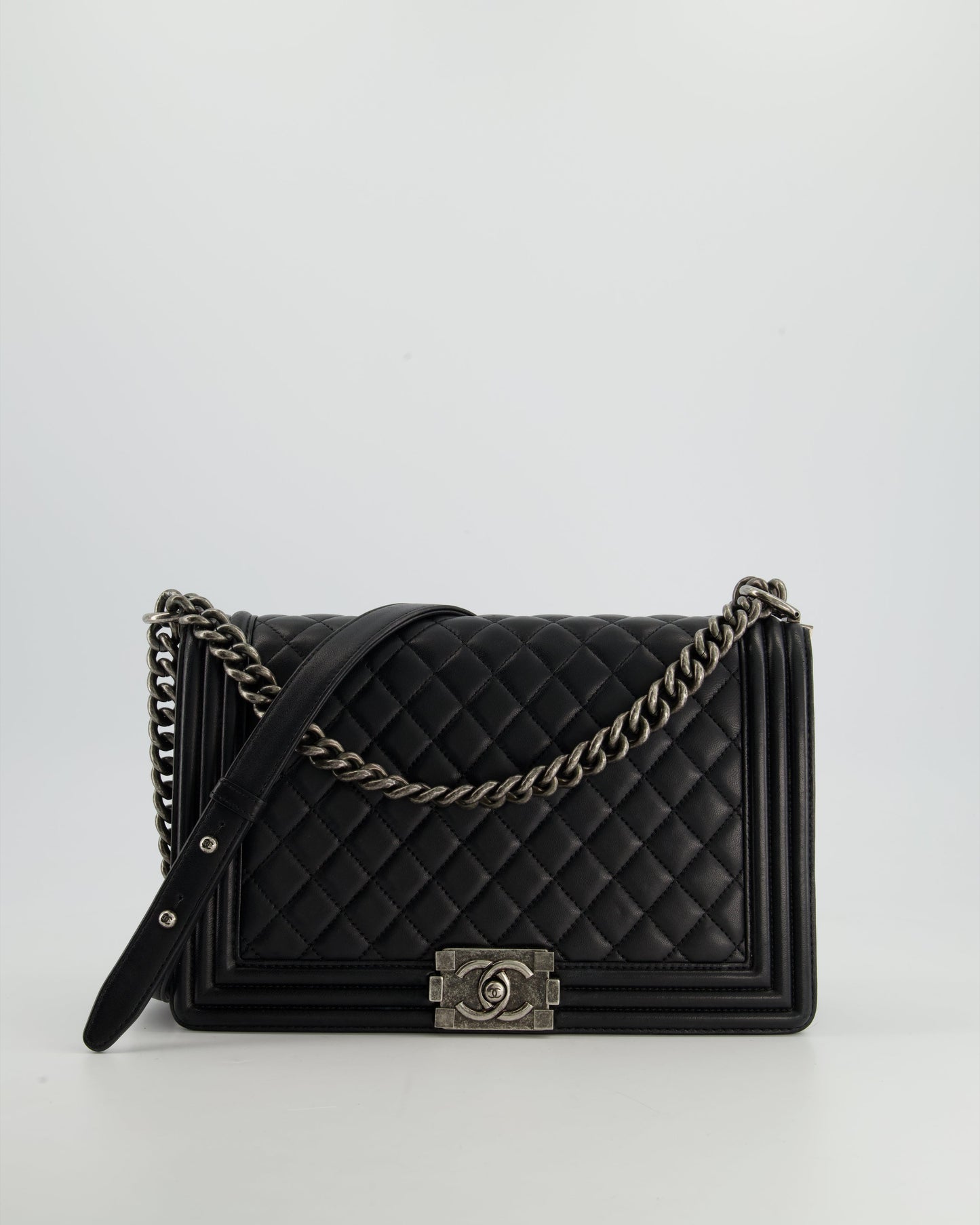 Chanel Boy Large Lambskin Leather Black Handbag