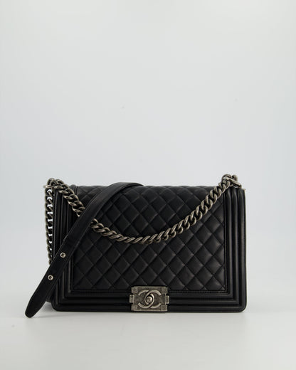 Chanel Boy Large Lambskin Leather Black Handbag Style