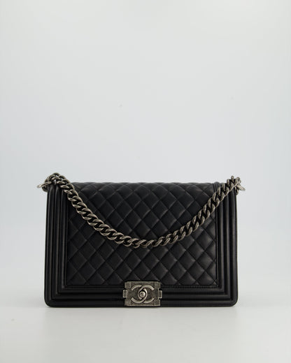 Chanel Boy Large Lambskin Leather Black Handbag