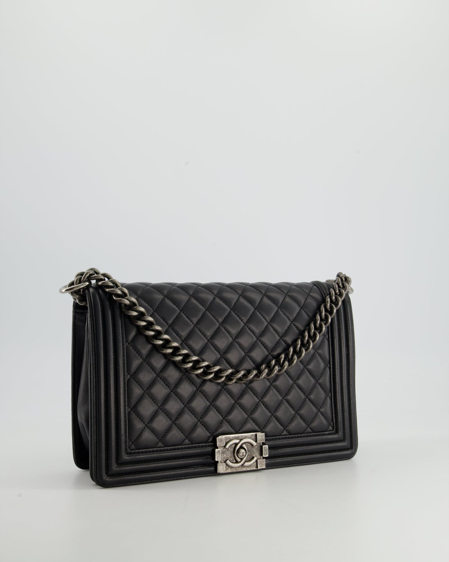 Chanel Boy Large Lambskin Leather Black Handbag Style