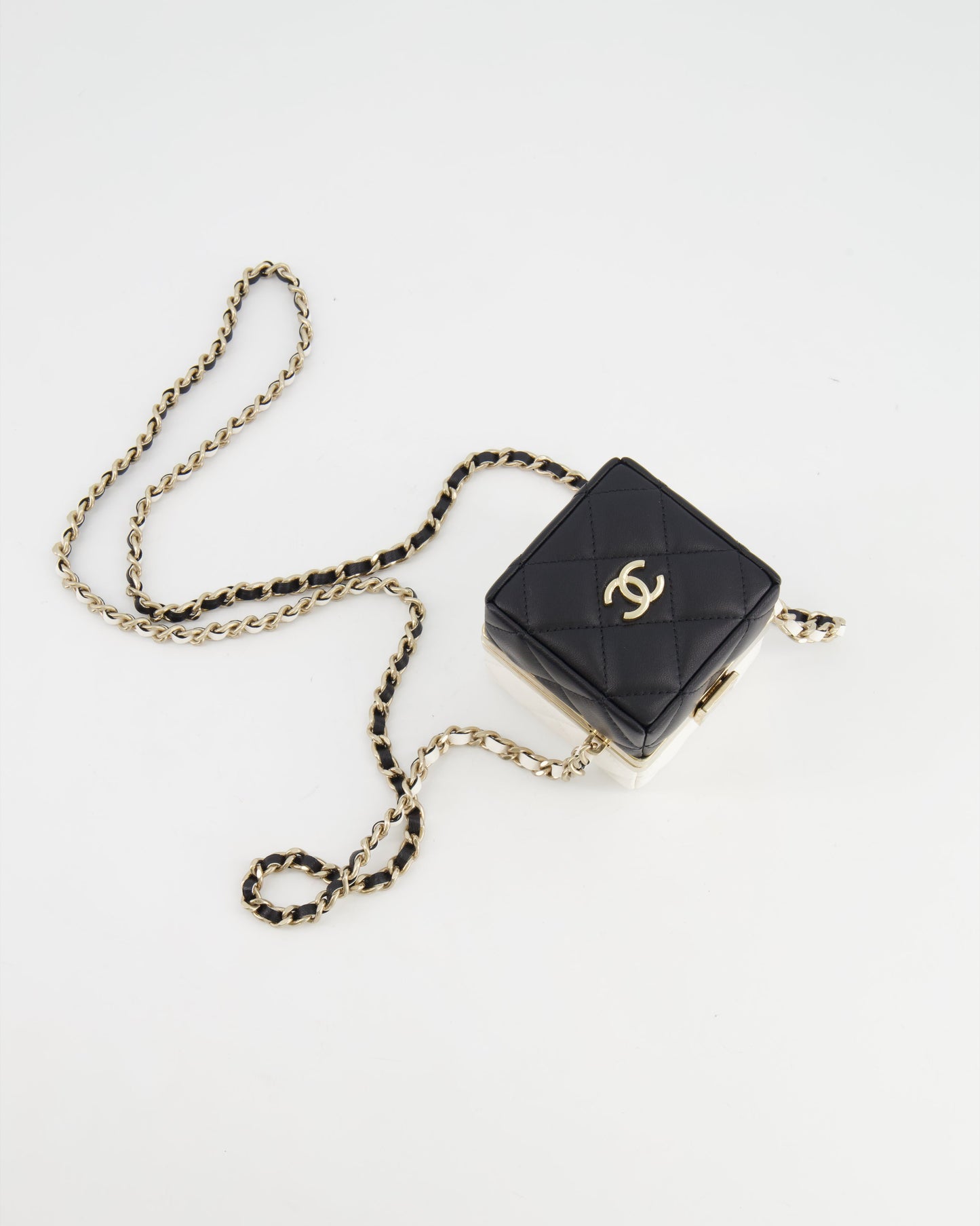 Chanel Black White Gold Handbag