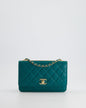 Chanel WOC Quilted Lambskin Leather Blue Gold Chain Crossbody Style