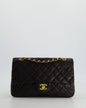 Chanel Flap Medium Lambskin Leather Black Gold Shoulder Bag Style