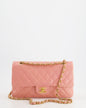 Chanel Flap Medium Baby Classic Lambskin Leather Pink Gold Shoulder Bag