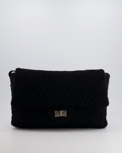 Chanel Flap Quilted Tweed Black Shoulder Bag