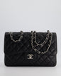 Chanel Flap Classic Caviar Leather Black Silver Shoulder Bag Style