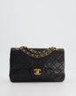 Chanel Black Classic Small Double Flap Bag in Lambskin Leather with 24K Gold Hardware